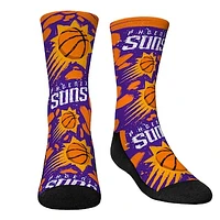 Youth Rock Em Socks Phoenix Suns Allover Logo & Paint Crew Socks