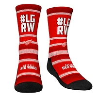 Youth Rock Em Socks Detroit Red Wings Team Slogan Crew Socks