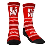 Youth Rock Em Socks Detroit Red Wings Team Slogan Crew Socks