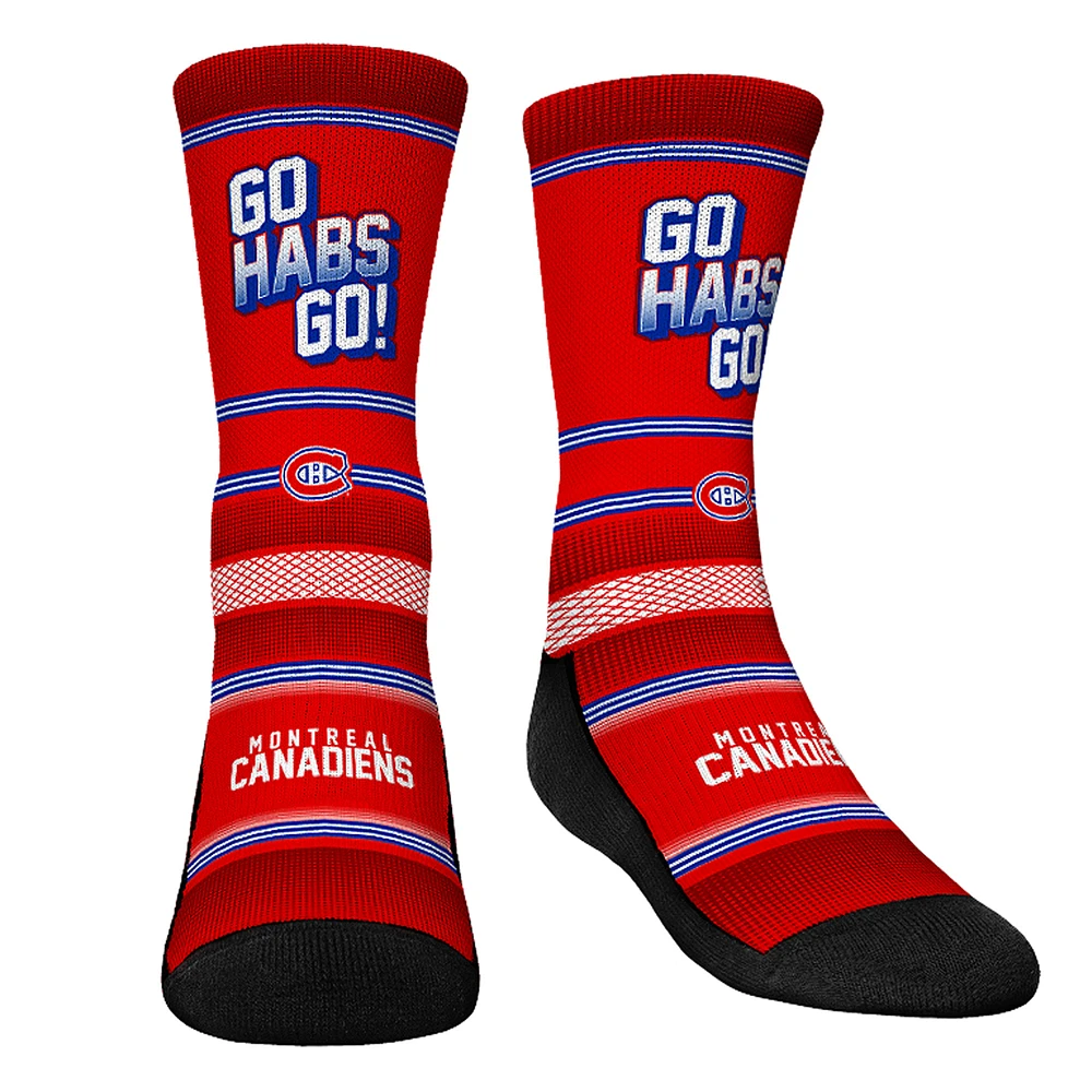 Youth Rock Em Socks Montreal Canadiens Team Slogan Crew Socks