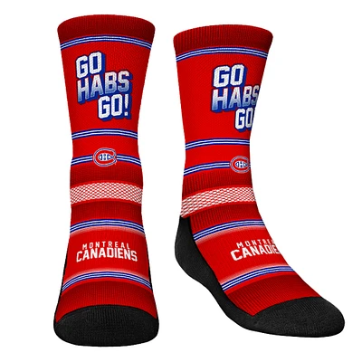 Youth Rock Em Socks Montreal Canadiens Team Slogan Crew Socks