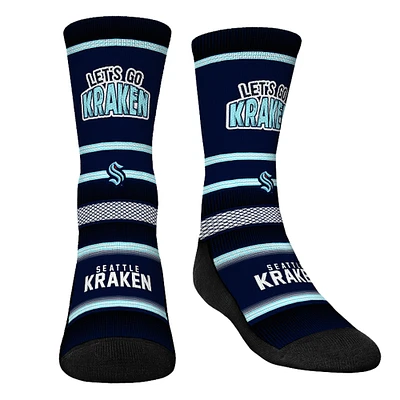 Youth Rock Em Socks Seattle Kraken Team Slogan Crew Socks