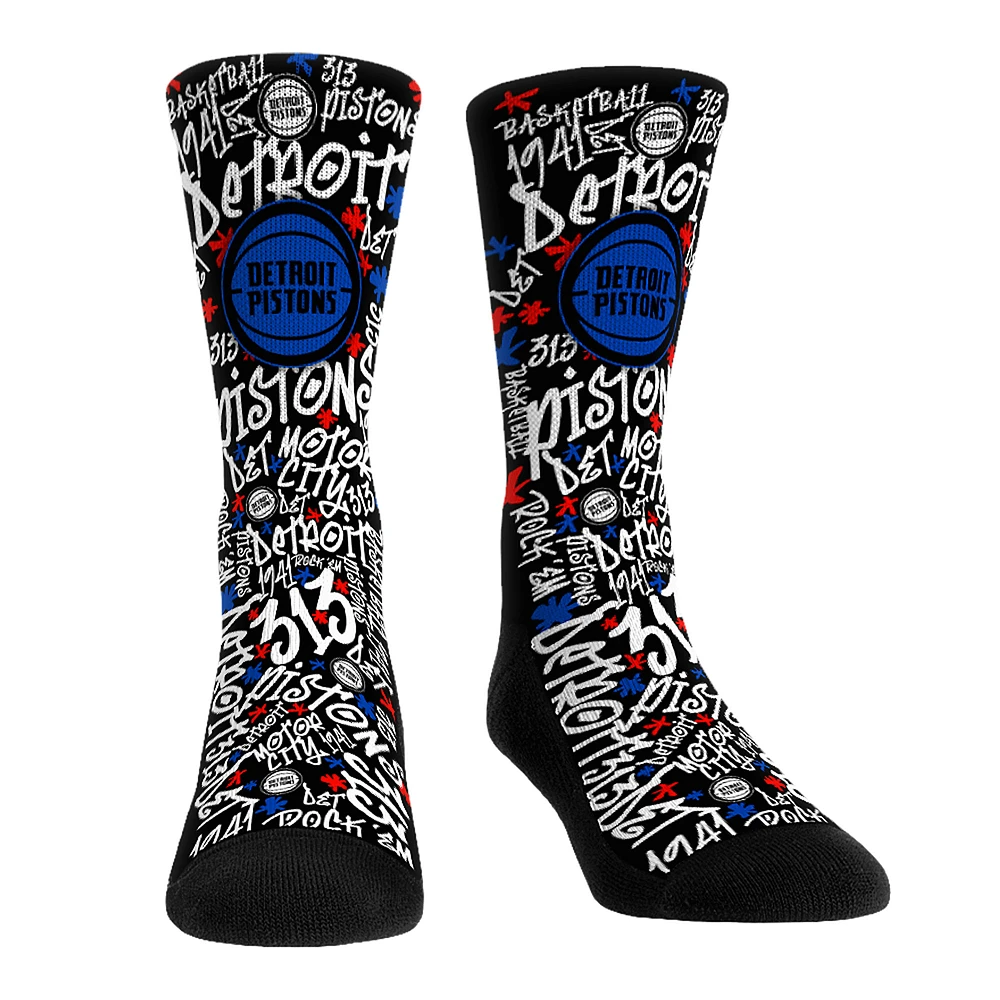 Unisex Rock Em Socks Detroit Pistons Graffiti Crew Socks