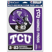 WinCraft TCU Horned Frogs College Football Playoff 2023 National Championship Game Three-Pack Fan Decal Set