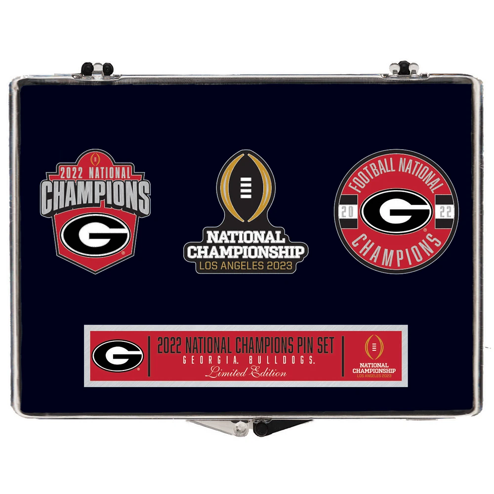 WinCraft Georgia Bulldogs College Football Playoff 2022 National Champions Three-Piece Pin Set