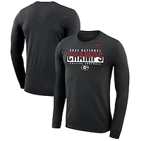 Men's Nike Black Georgia Bulldogs College Football Playoff 2022 National Champions Legend Performance Long Sleeve T-Shirt