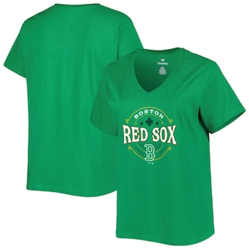 Women's Kelly Green Boston Red Sox Plus Celtic V-Neck T-Shirt