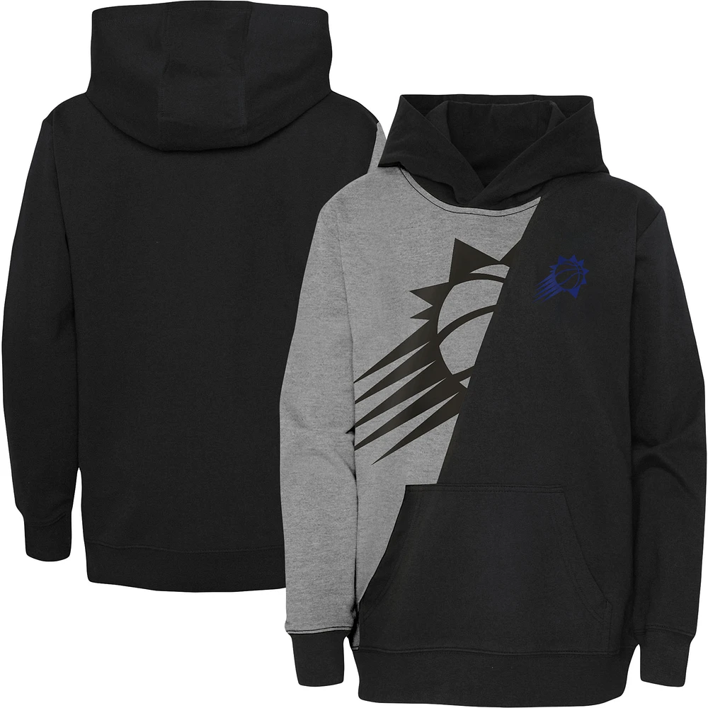 Youth Heather Gray/Black Phoenix Suns Unrivaled Split Pullover Hoodie