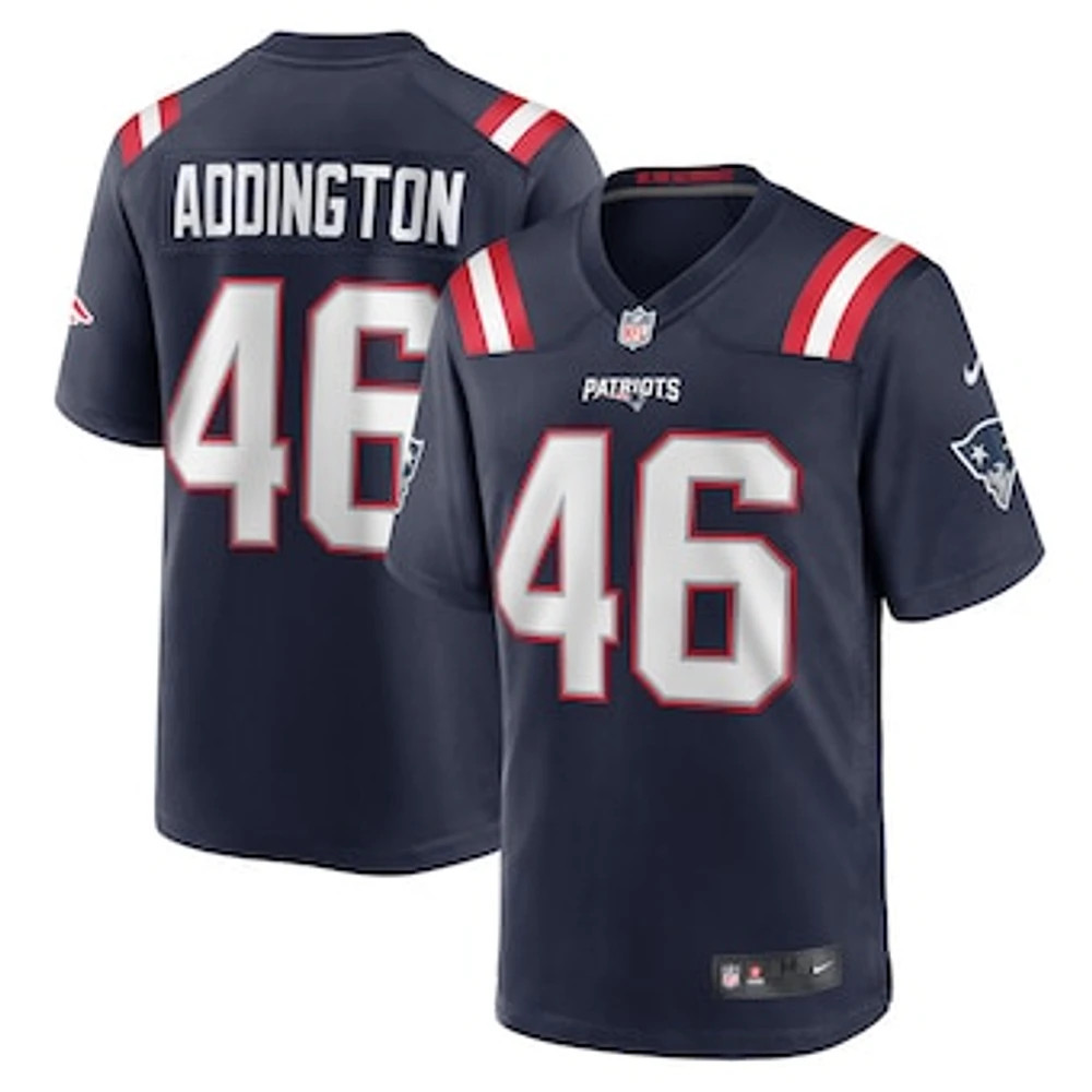 Men's Nike Tucker Addington Navy New England Patriots Home Game Player Jersey