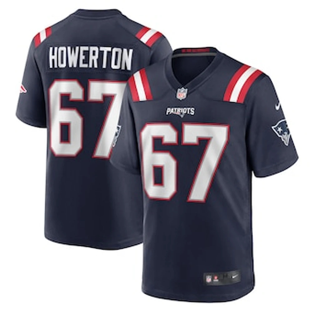 Men's Nike Hayden Howerton Navy New England Patriots Home Game Player Jersey