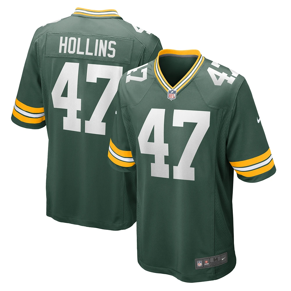 Men's Nike Justin Hollins Green Bay Packers Home Game Player Jersey