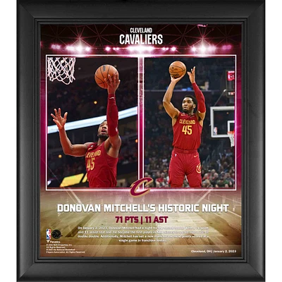 Donovan Mitchell Cleveland Cavaliers Framed 15" x 17" 2022 71-Point 11-Assist Double-Double Collage