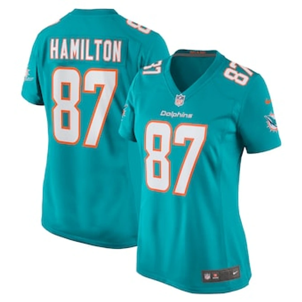 Women's Nike DaeSean Hamilton Aqua Miami Dolphins Home Game Player Jersey