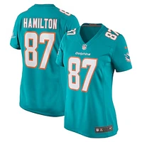 Women's Nike DaeSean Hamilton Aqua Miami Dolphins Home Game Player Jersey