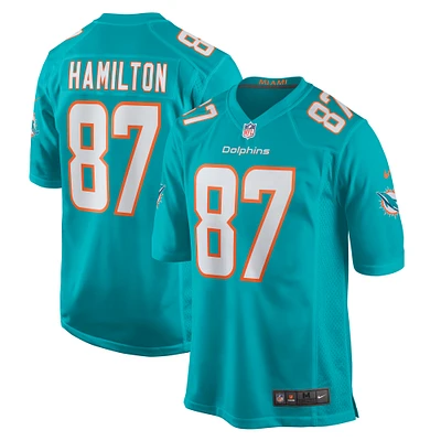 Men's Nike DaeSean Hamilton Aqua Miami Dolphins Home Game Player Jersey