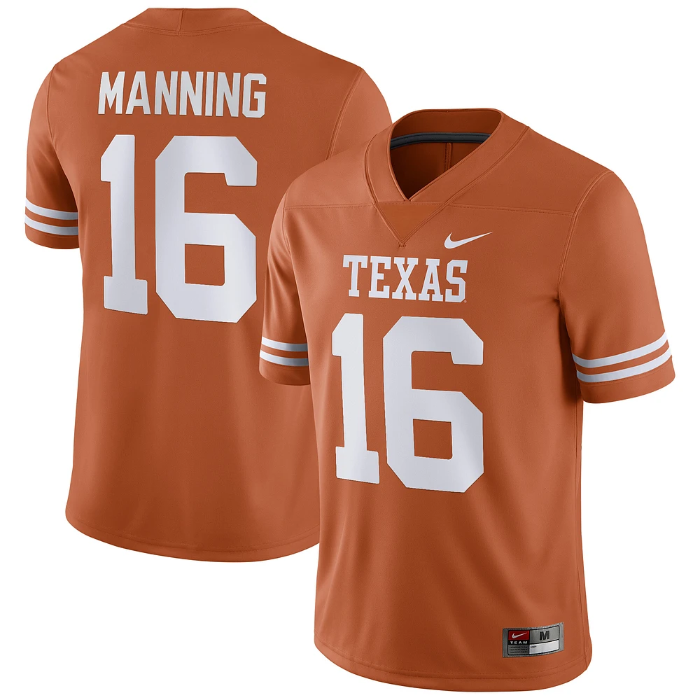 Men's Nike Arch Manning Texas Orange Texas Longhorns NIL Replica Football Jersey