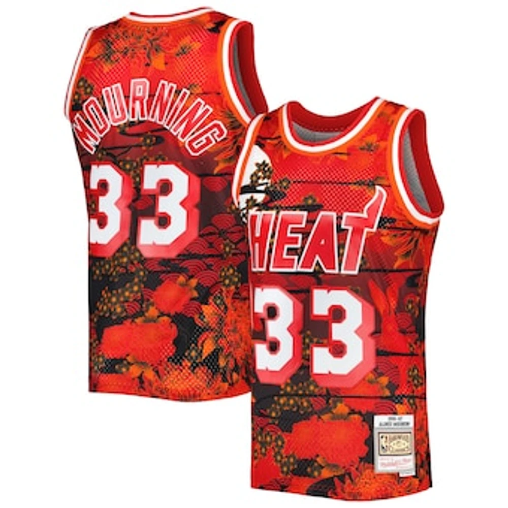 Men's Mitchell & Ness Alonzo Mourning Red Miami Heat Hardwood Classics 1996/97 Lunar New Year Swingman Jersey