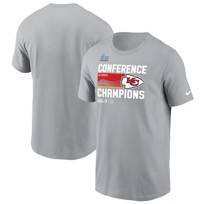 Men's Nike Gray Kansas City Chiefs 2022 AFC Champions Locker Room Trophy Collection T-Shirt