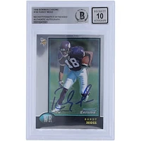 Randy Moss Minnesota Vikings Autographed 1998 Bowman Chrome #182 Beckett Fanatics Witnessed Authenticated 10 Rookie Card