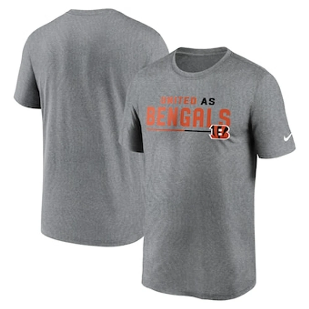 Men's Nike Heather Gray Cincinnati Bengals Legend Team Shoutout Performance T-Shirt