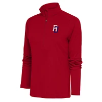 Women's Antigua Red Dominican Republic Baseball 2023 World Baseball Classic Tribute Half-Zip Pullover Top