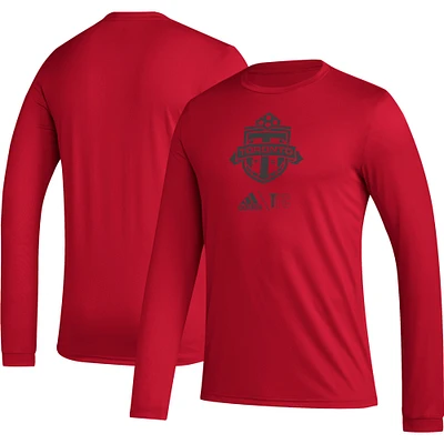 Men's adidas Red Toronto FC Lockup Long Sleeve - T-Shirt