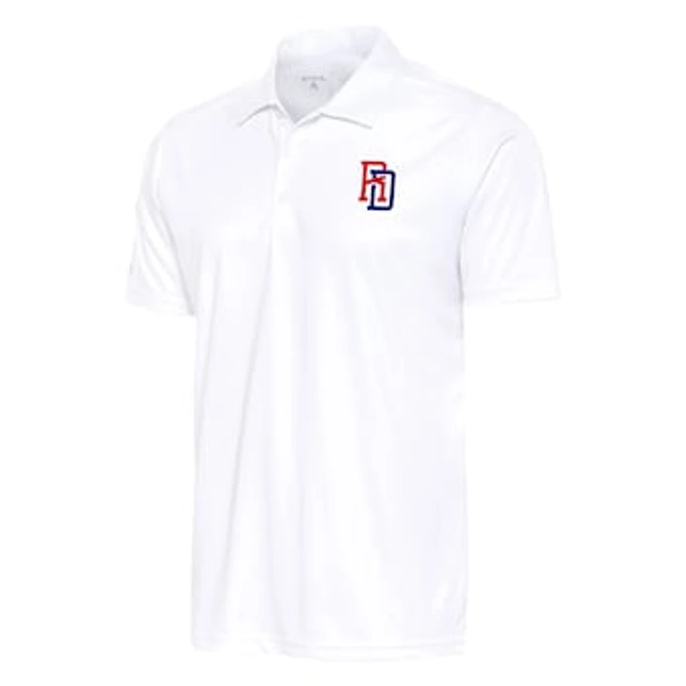 Men's Antigua White Dominican Republic Baseball 2023 World Classic Tribute Polo