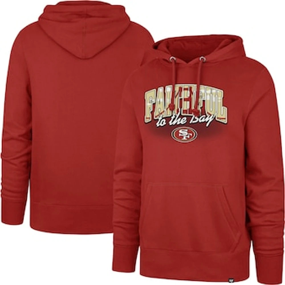 Men's '47 Scarlet San Francisco 49ers Regional Headline Pullover Hoodie