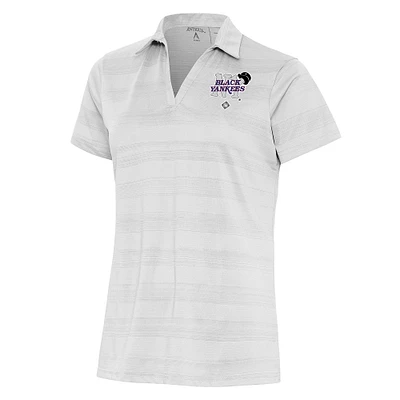 Women's Antigua White New York Black Yankees Compass Polo