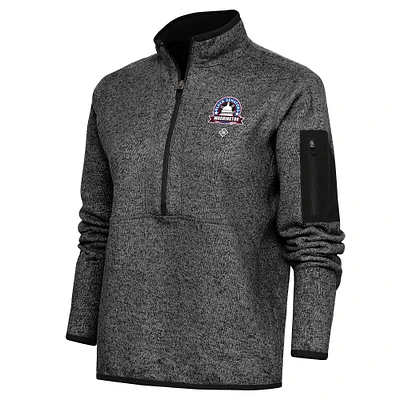 Women's Antigua Heather Black Washington Senators Fortune Half-Zip Pullover Jacket
