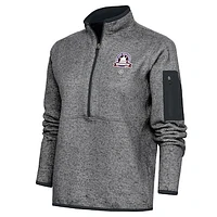 Women's Antigua Heather Charcoal Washington Black Senators Fortune Half-Zip Pullover Jacket