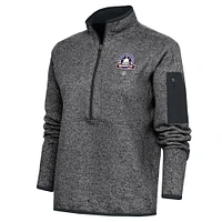 Women's Antigua Heather Charcoal Washington Black Senators Fortune Half-Zip Pullover Jacket