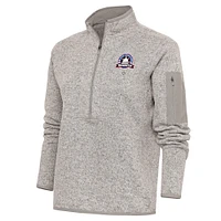 Women's Antigua Oatmeal Washington Black Senators Fortune Half-Zip Pullover Jacket