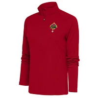 Women's Antigua Red Pittsburgh Crawfords Tribute Half-Zip Pullover Top