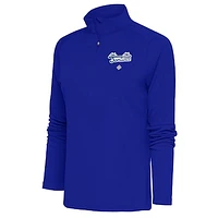 Women's Antigua Royal Santurce Cangrejeros Tribute Half-Zip Pullover Top