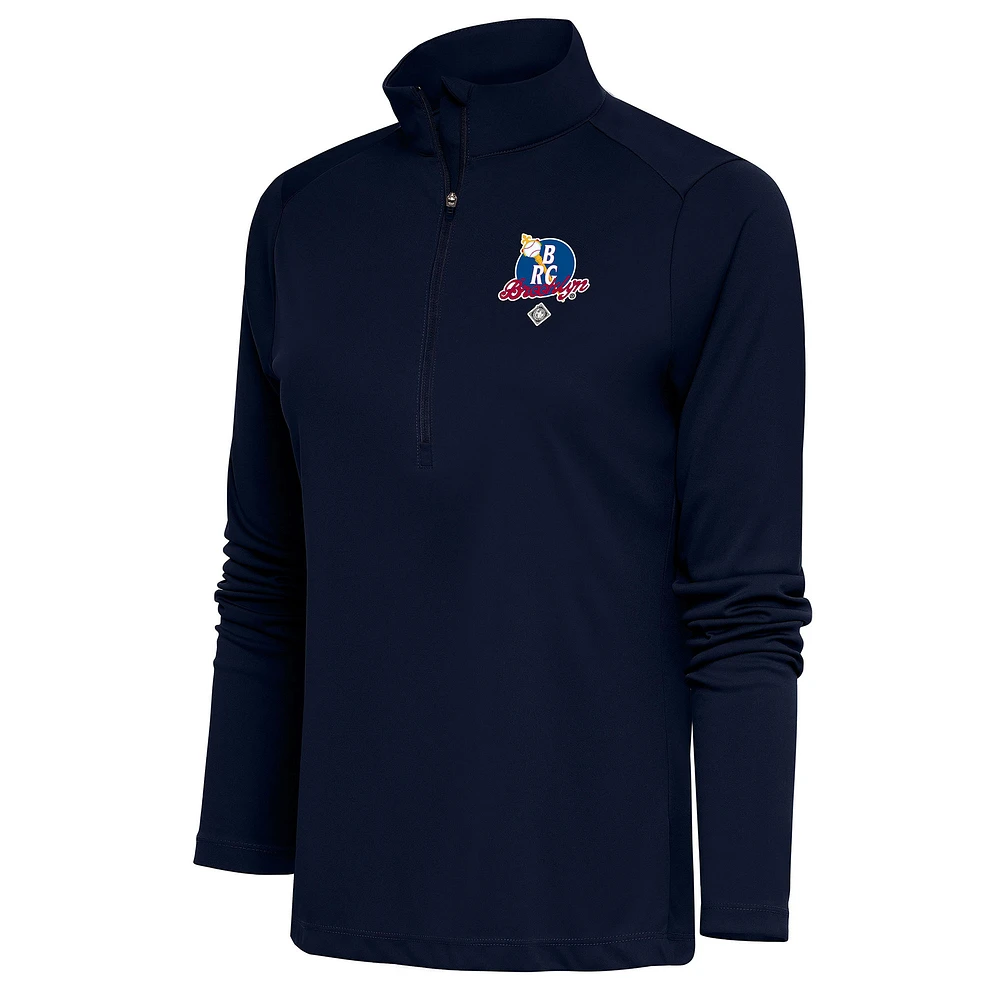 Women's Antigua Navy Brooklyn Royal Giants Tribute Half-Zip Pullover Top