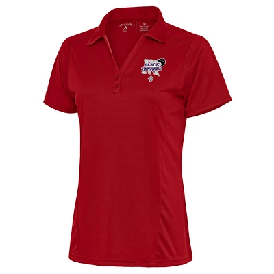 Women's Antigua Red New York Black Yankees Tribute Polo