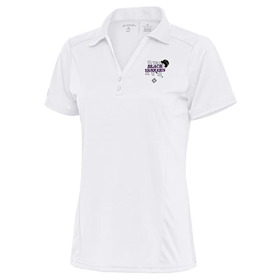 Women's Antigua White New York Black Yankees Tribute Polo