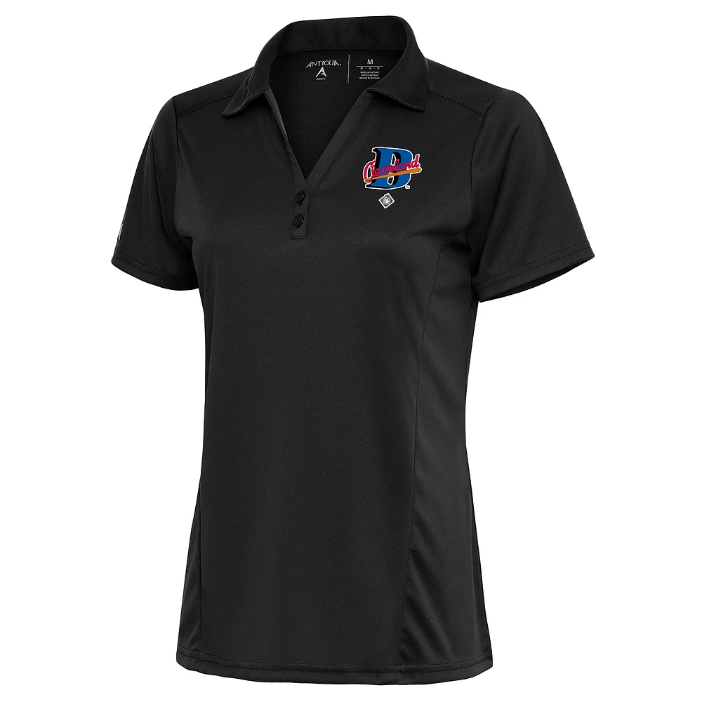 Women's Antigua Charcoal Cleveland Buckeyes Tribute Polo