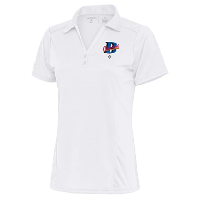 Women's Antigua White Cleveland Buckeyes Tribute Polo