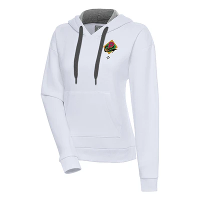 Women's Antigua White Pittsburgh Crawfords Victory Pullover Hoodie