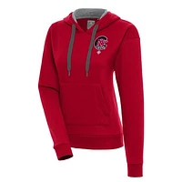 Women's Antigua Red New York Cubans Victory Pullover Hoodie