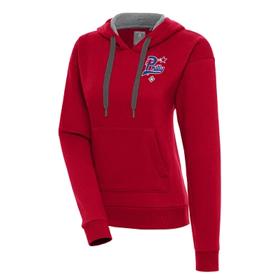 Women's Antigua Red Philadelphia Stars Victory Pullover Hoodie