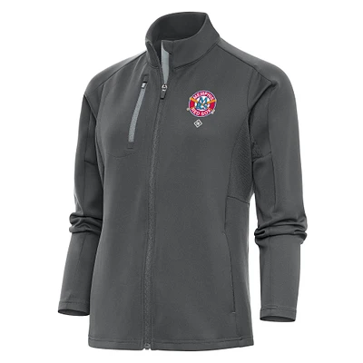Women's Antigua Charcoal Memphis Red Sox Generation Full-Zip Jacket