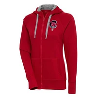 Women's Antigua Red New York Cubans Victory Full-Zip Hoodie