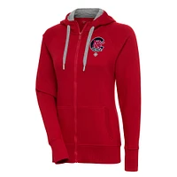 Women's Antigua Red New York Cubans Victory Full-Zip Hoodie