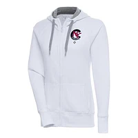Women's Antigua White New York Cubans Victory Full-Zip Hoodie
