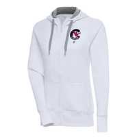 Women's Antigua White New York Cubans Victory Full-Zip Hoodie