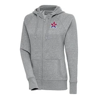 Women's Antigua Heather Gray Detroit Stars Victory Full-Zip Hoodie