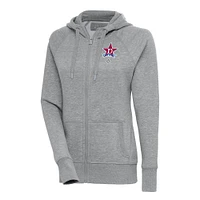 Women's Antigua Heather Gray Detroit Stars Victory Full-Zip Hoodie